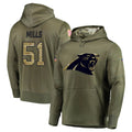 Davalo C.Panthers #51 Sam Mills Player Olive Salute to Service Hoodies Stitched Jerseys