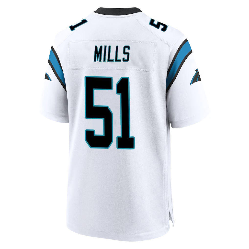 Davalo C.Panthers #51 Sam Mills Player White Home Game Stitched Jerseys