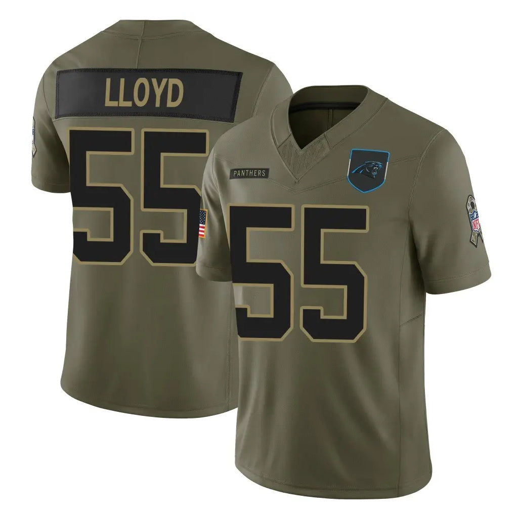 Davalo C.Panthers #55 Devin Lloyd Player Olive Salute to Service Limited Home Game Stitched Jerseys