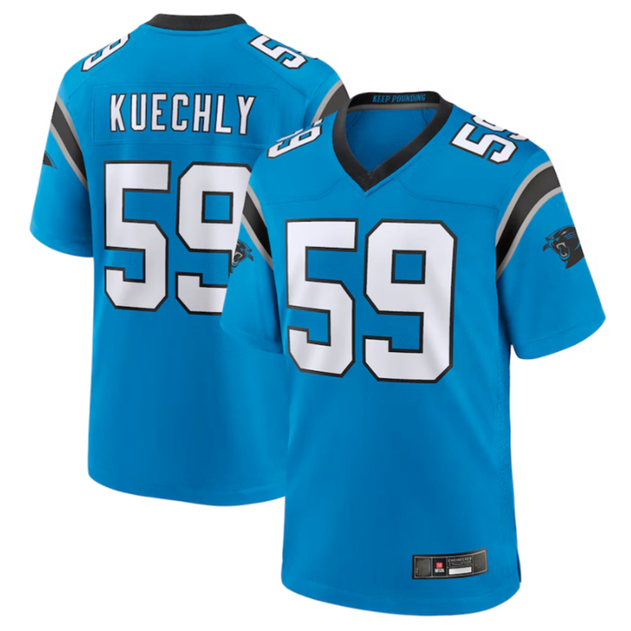 Davalo C.Panthers #59 Luke Kuechly Blue Retired Player Game Jersey Stitched American Stitched Jerseys
