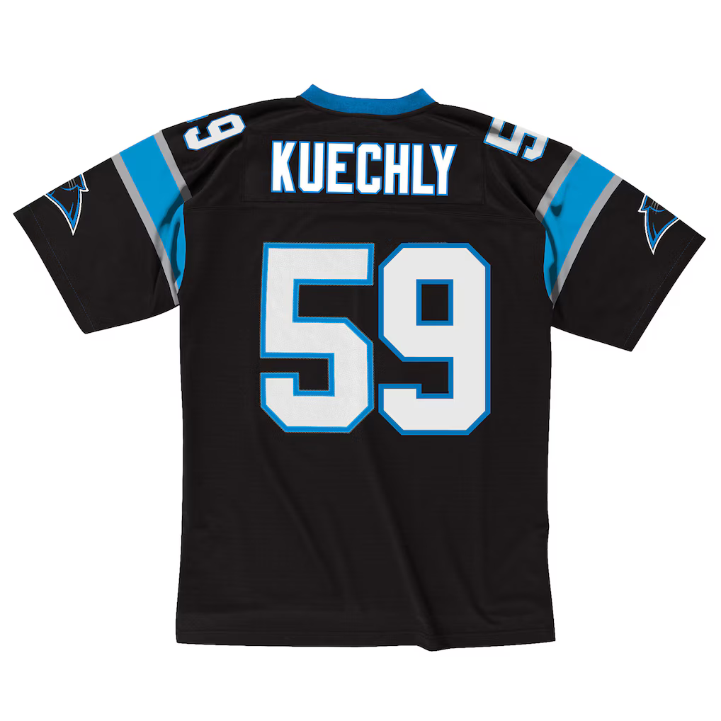 Davalo C.Panthers #59 Luke Kuechly Mitchell & Ness Black 2013 Legacy Throwback Replica Jersey