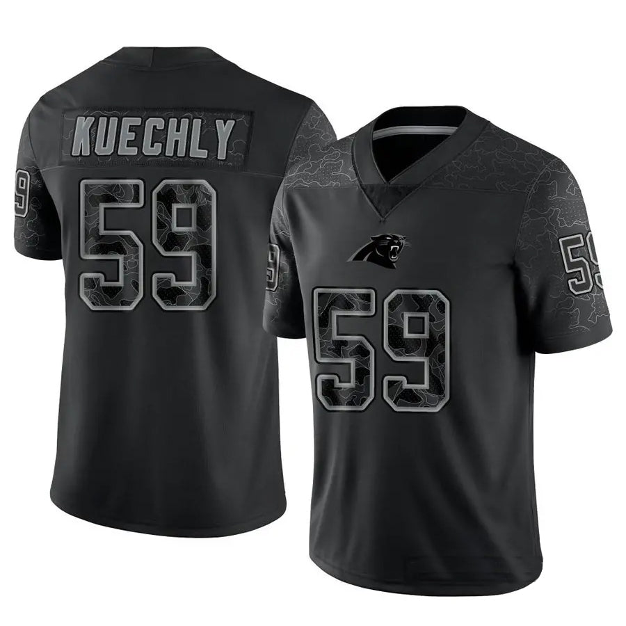 Davalo C.Panthers #59 Luke Kuechly Player Black REFLECTIVE Limited Stitched Jerseys