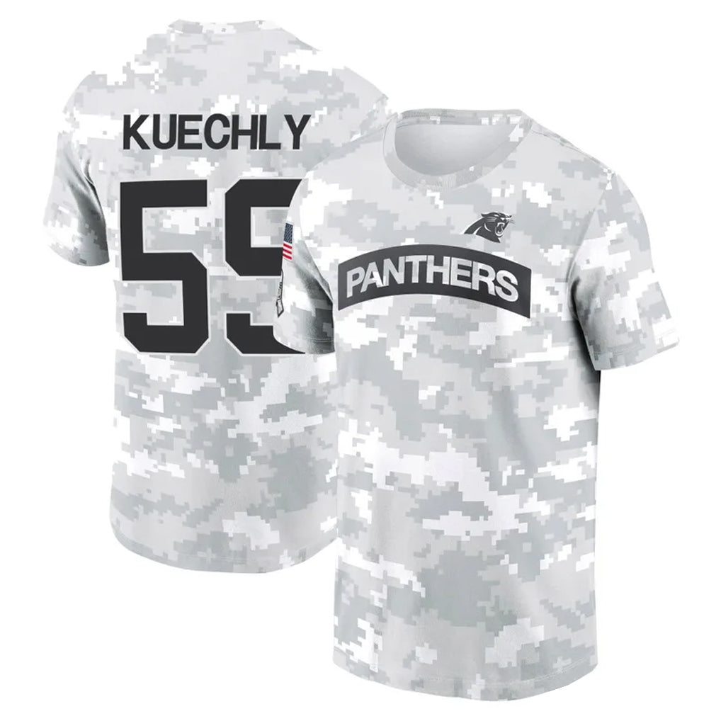 Davalo C.Panthers #59 Luke Kuechly Player Salute to Service Hoodies & T-Shirts Stitched Jerseys