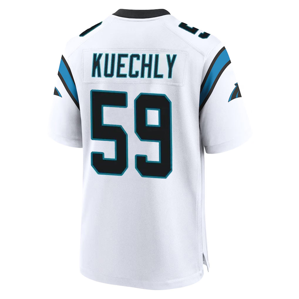 Davalo C.Panthers #59 Luke Kuechly Player White Home Game Stitched Jerseys