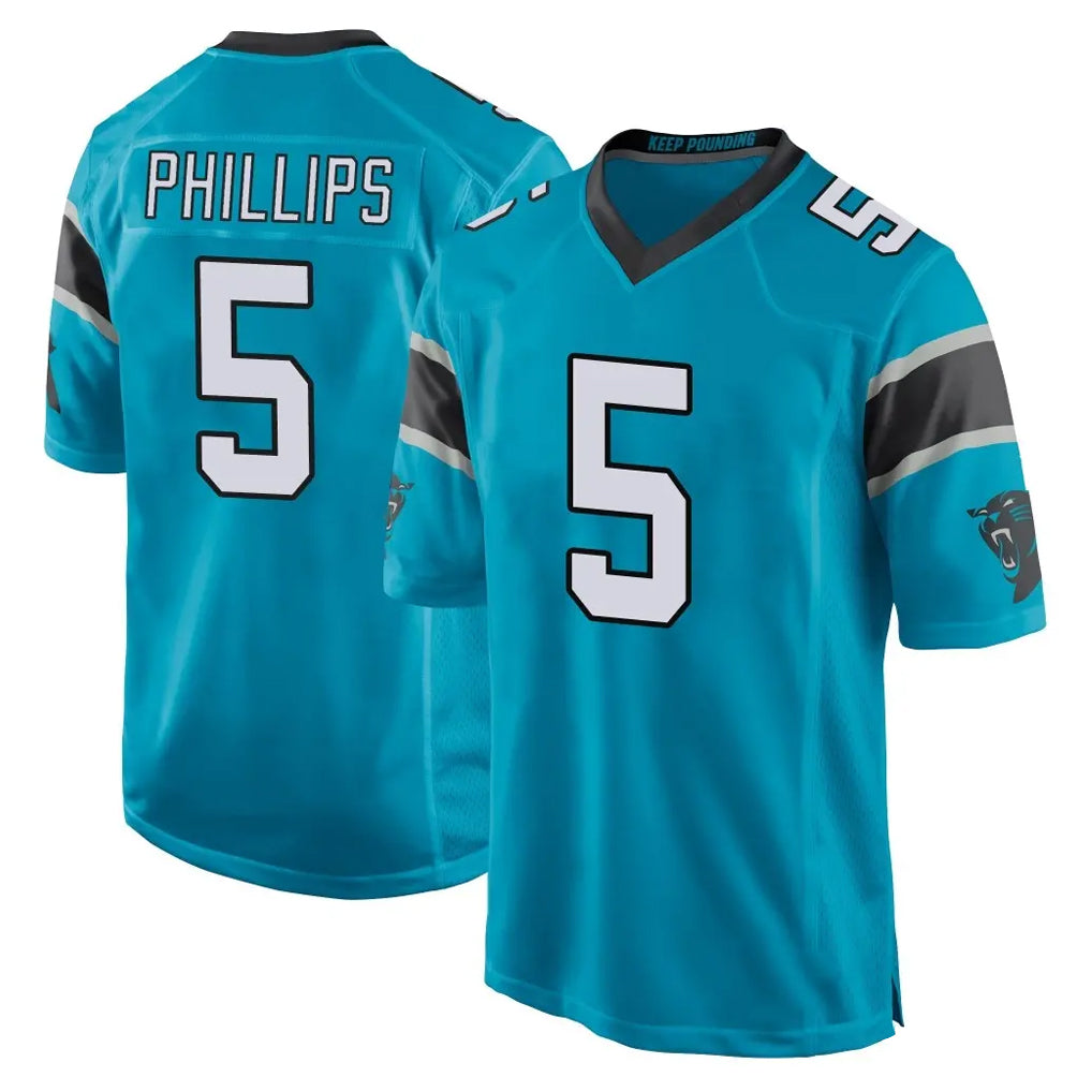 Davalo C.Panthers #5 Jaelan Phillips Player Blue Game Stitched Jerseys