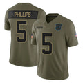 Davalo C.Panthers #5 Jaelan Phillips Player Olive Salute to Service Limited Home Game Stitched Jerseys