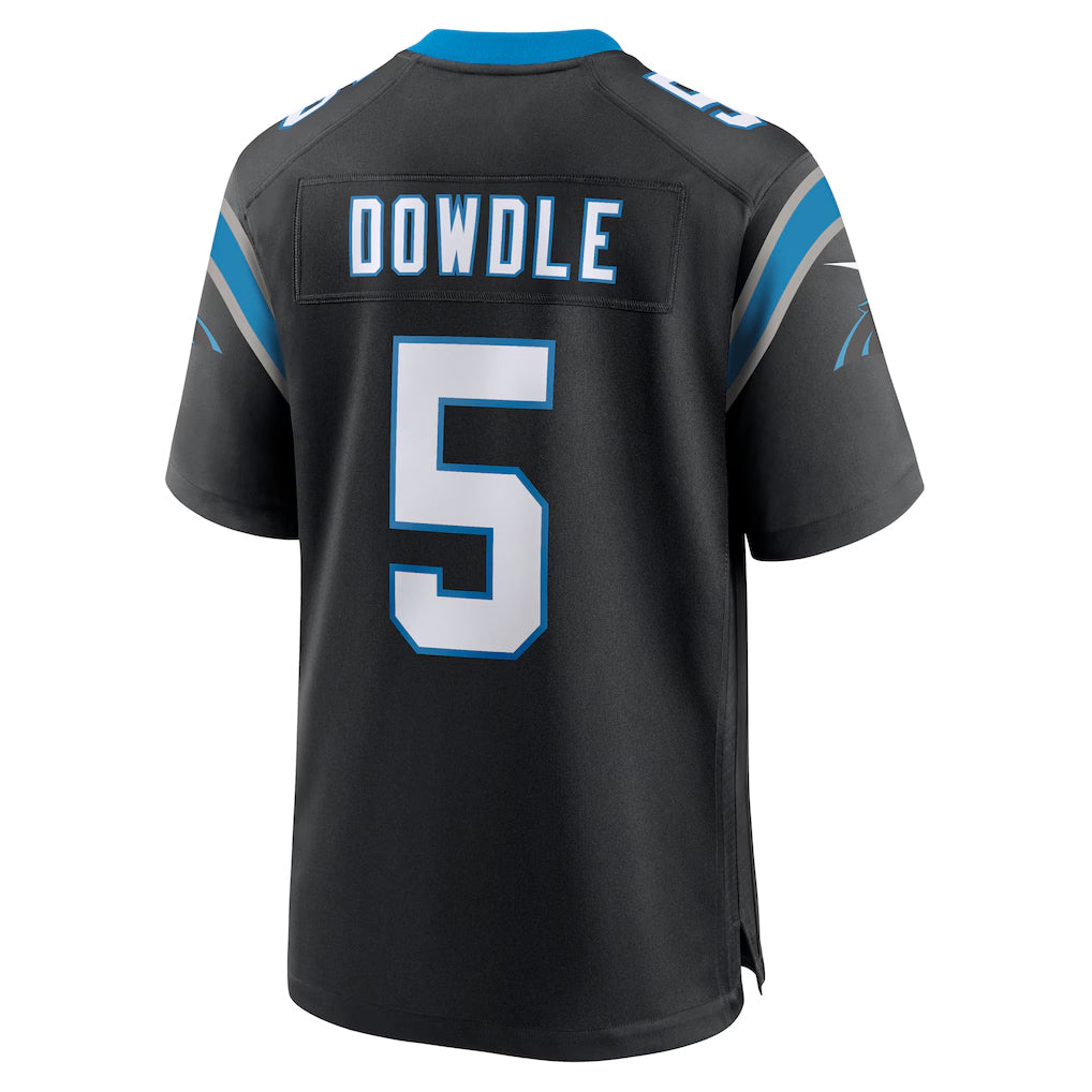 Davalo C.Panthers #5 Rico Dowdle Player Black Home Game Stitched Jerseys