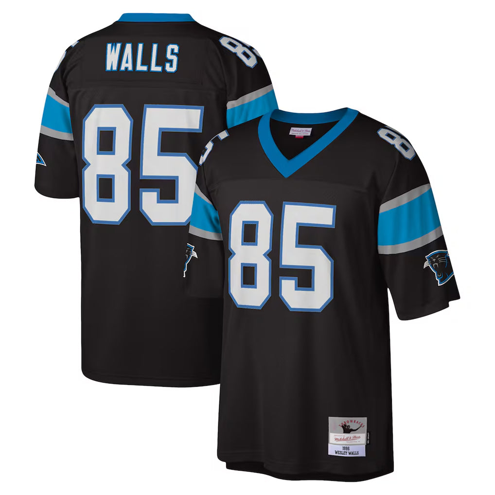 Davalo C.Panthers #85 Wesley Walls Player Black Mitchell & Ness Legacy Replica Stitched Jerseys