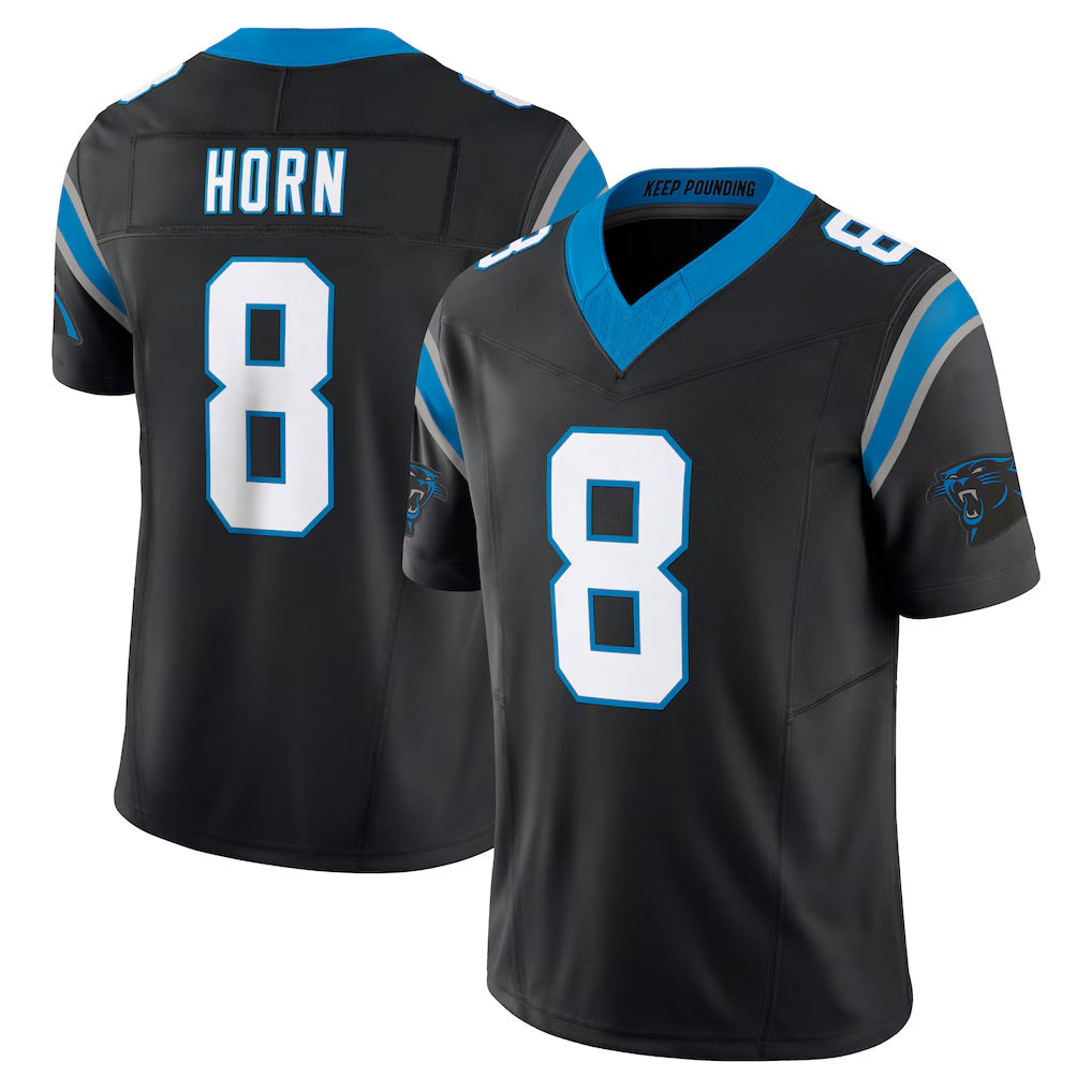 Davalo C.Panthers #8 Jaycee Horn Player Black Vapor F.U.S.E. Limited Home Game Stitched Jerseys