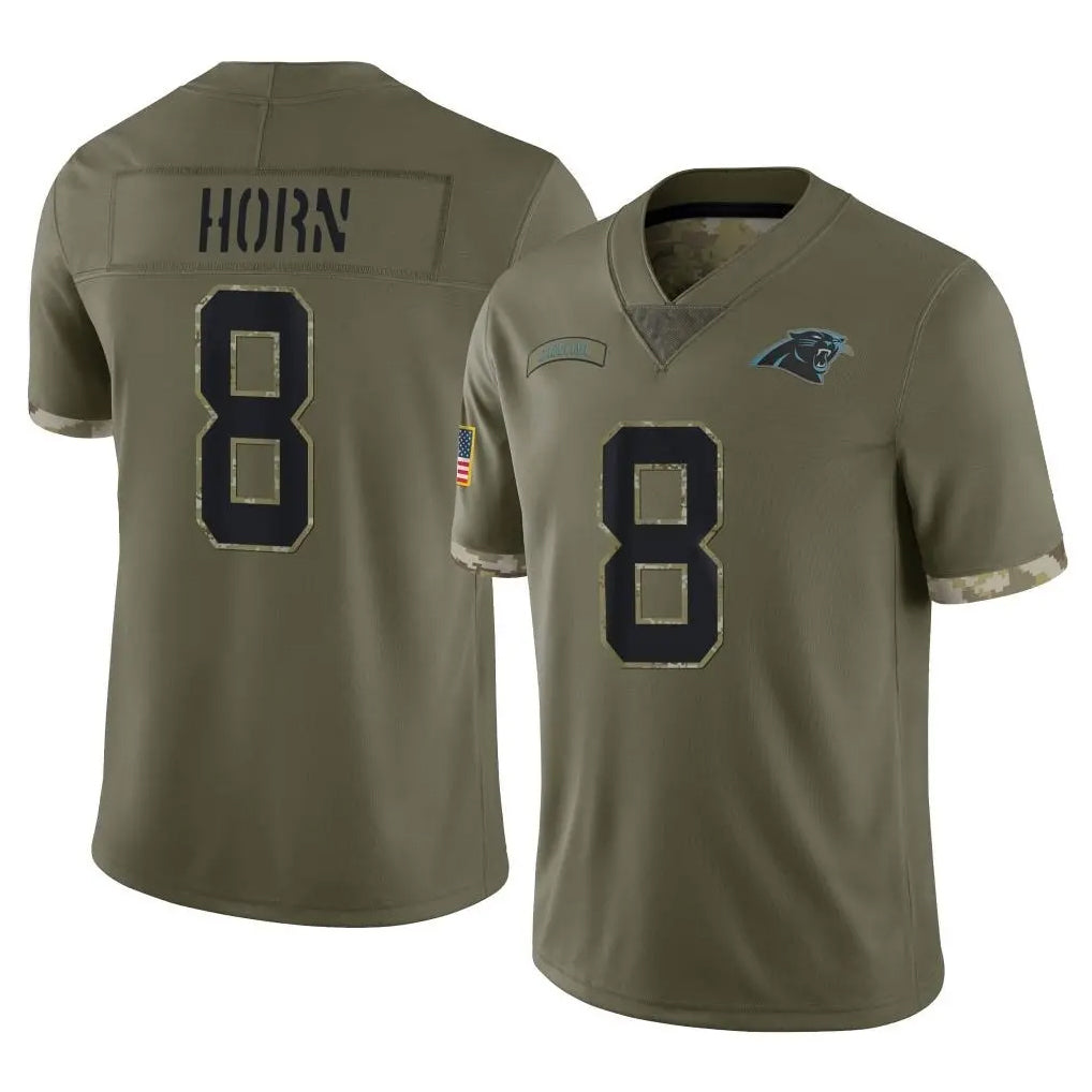 Davalo C.Panthers #8 Jaycee Horn Player Olive Salute to Service Game Stitched Jerseys