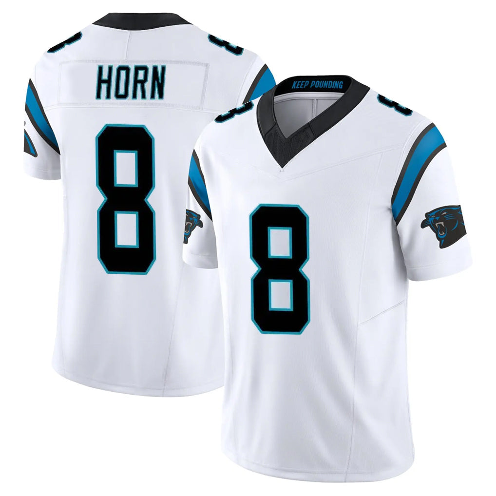 Davalo C.Panthers #8 Jaycee Horn Player White Vapor F.U.S.E. Limited Home Game Stitched Jerseys