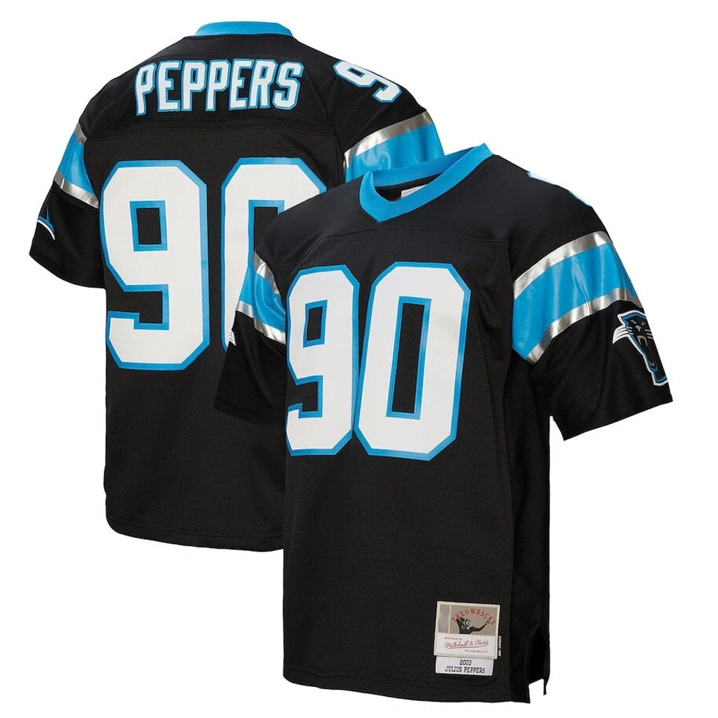 Davalo C.Panthers #90 Julius Peppers Player Black Mitchell & Ness Legacy Replica Stitched Jerseys