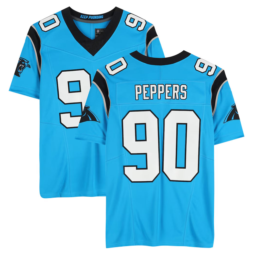 Davalo C.Panthers #90 Julius Peppers Player Blue Mitchell & Ness Legacy Replica Stitched Jerseys
