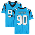 Davalo C.Panthers #90 Julius Peppers Player Blue Mitchell & Ness Legacy Replica Stitched Jerseys