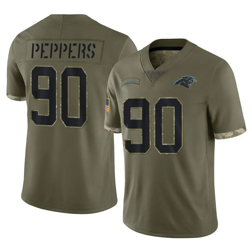 Davalo C.Panthers #90 Julius Peppers Player Olive Salute to Service Game Stitched Jerseys