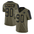 Davalo C.Panthers #90 Julius Peppers Player Olive Salute to Service Limited Game Stitched Jerseys