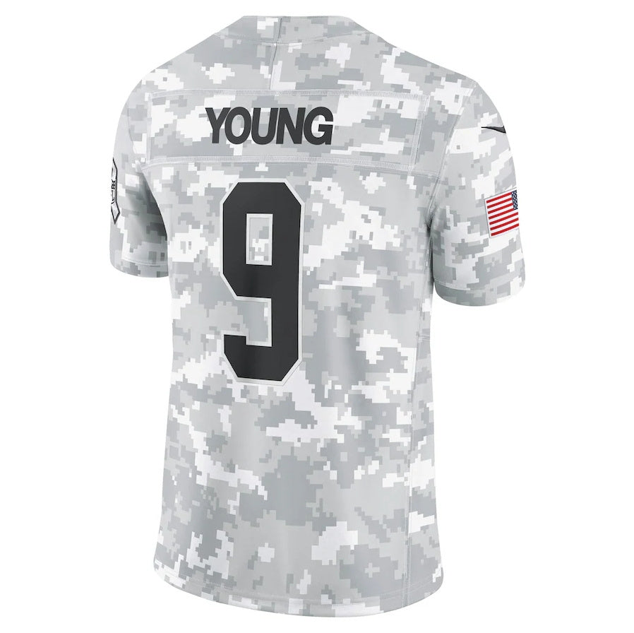 Davalo C.Panthers #9 Bryce Young Arctic Camo 2024 Salute to Service Limited Stitched Jerseys