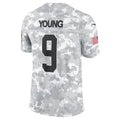 Davalo C.Panthers #9 Bryce Young Arctic Camo 2024 Salute to Service Limited Stitched Jerseys