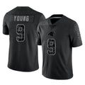 Davalo C.Panthers #9 Bryce Young Player Black Limited Reflective Game Stitched Jerseys