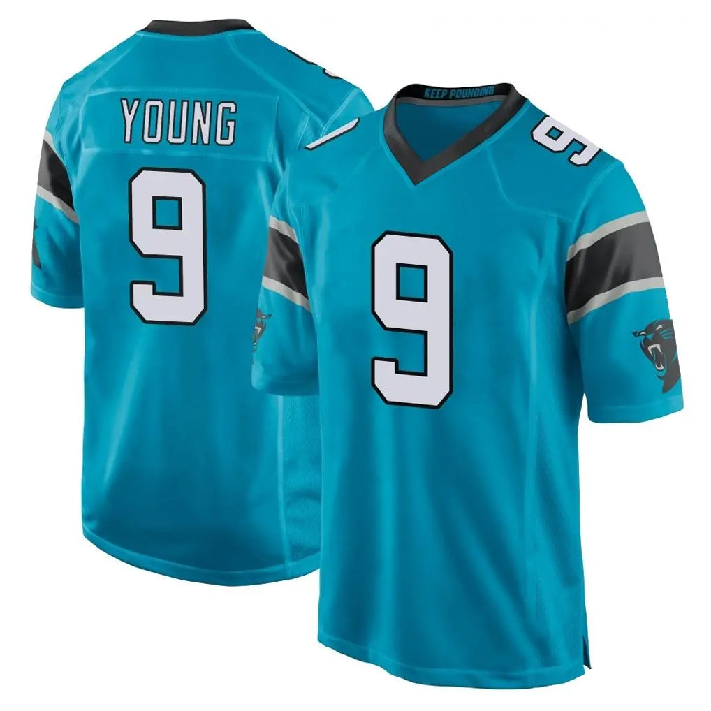 Davalo C.Panthers #9 Bryce Young Player Blue Game Stitched Jerseys