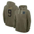 Davalo C.Panthers #9 Bryce Young Player Olive Salute to Service Hoodies Game Stitched Jerseys
