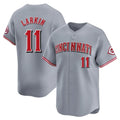 Davalo C.Reds #11 Barry Larkin Player Gray Home Limited Stitched Jerseys