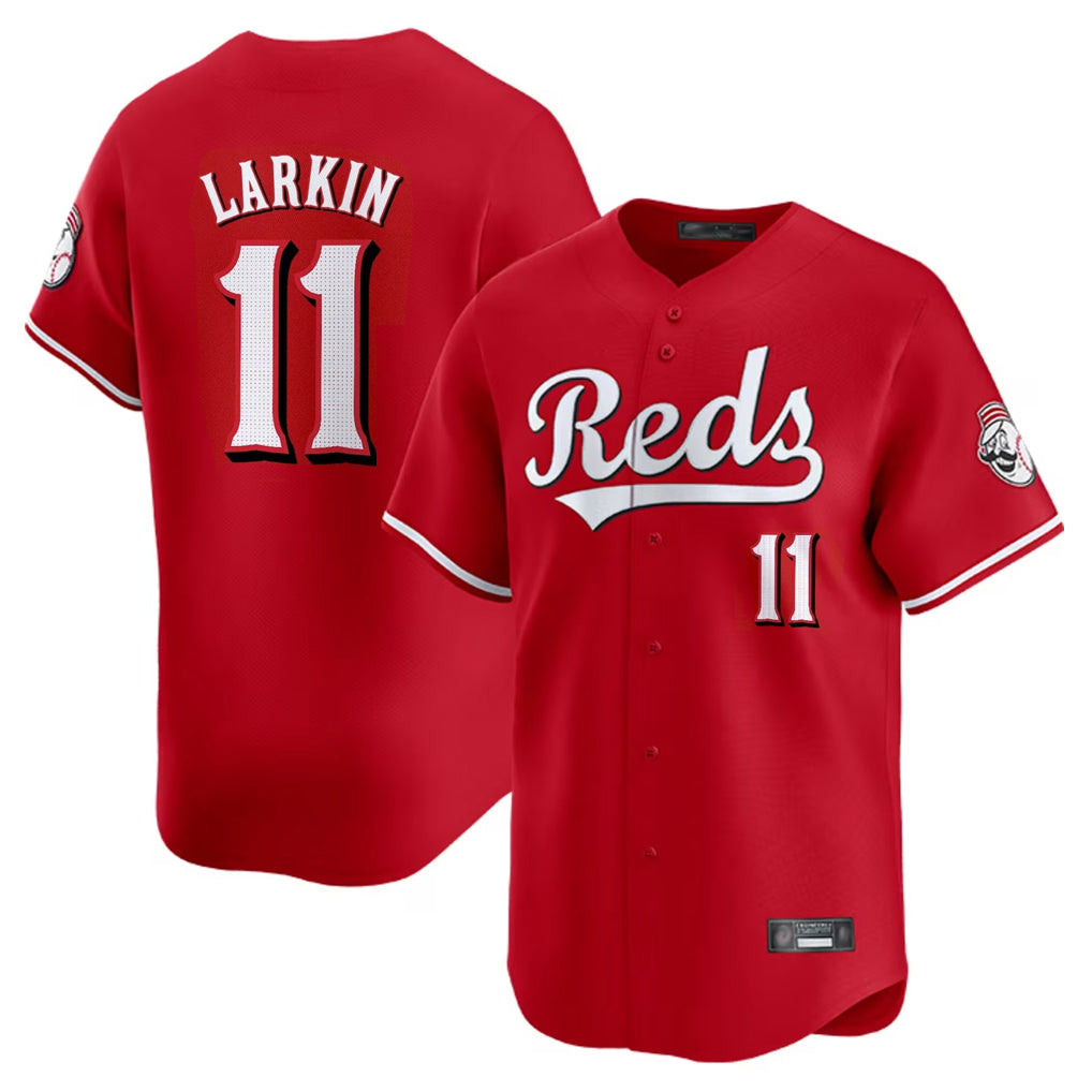 Davalo C.Reds #11 Barry Larkin Player Red Home Limited Stitched Jerseys
