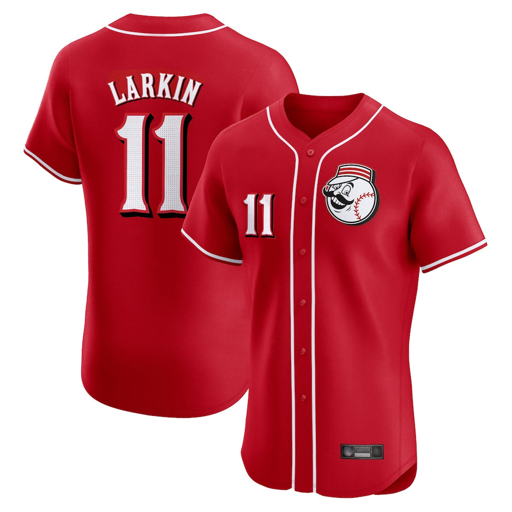 Davalo C.Reds #11 Barry Larkin Player Red Limited Elite Home Game Stitched Jerseys