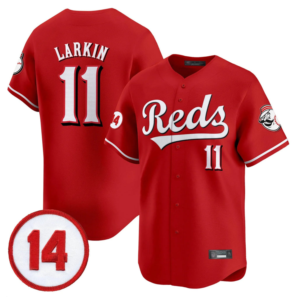Davalo C.Reds #11 Barry Larkin Player Red Vapor Premier Limited Home Stitched Jerseys