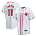 Davalo C.Reds #11 Barry Larkin Player White Game Home Stitched Jerseys