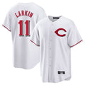 Davalo C.Reds #11 Barry Larkin Player White Home Game Stitched Jerseys