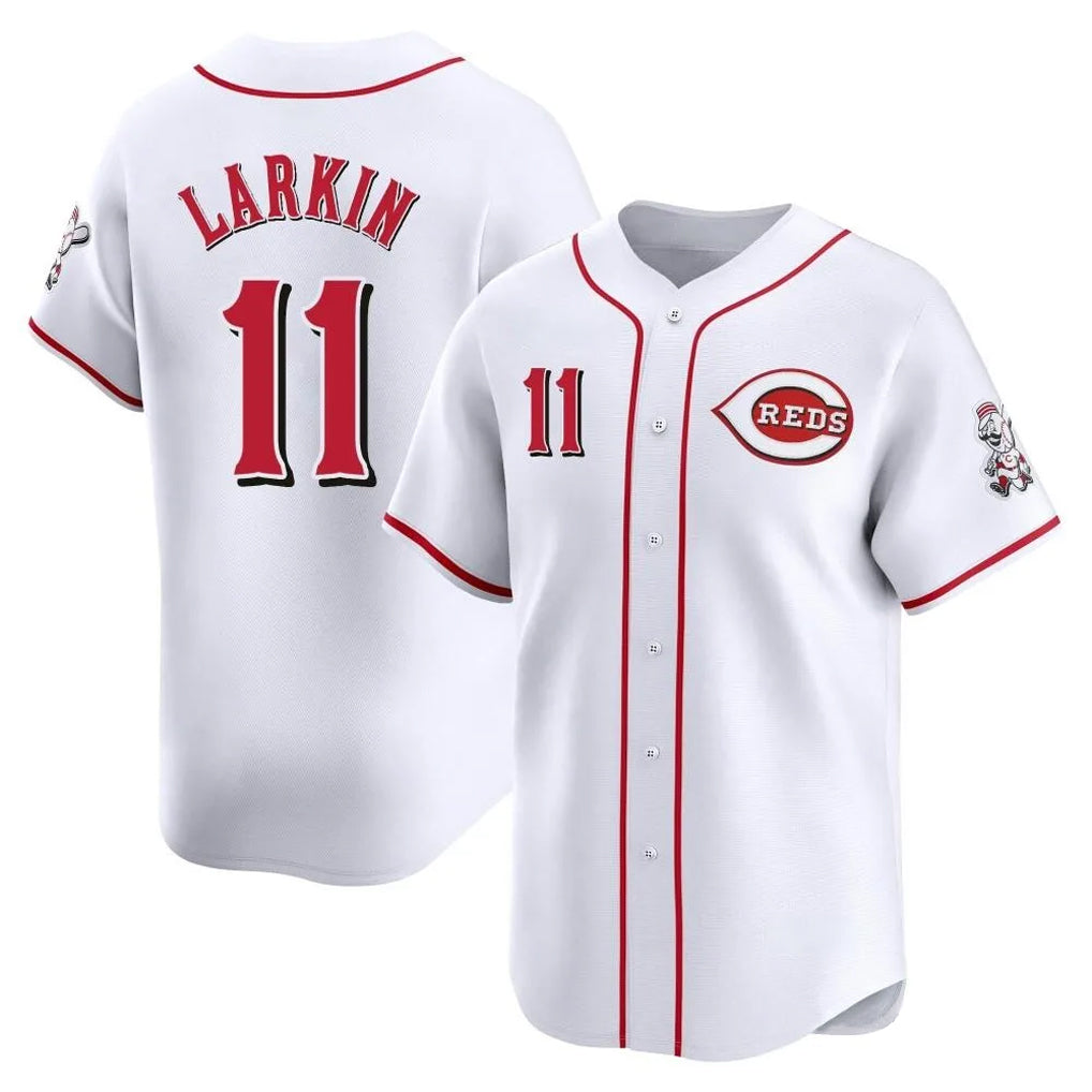 Davalo C.Reds #11 Barry Larkin Player White Home Limited Stitched Jerseys