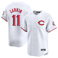 Davalo C.Reds #11 Barry Larkin Player White Limited Home Stitched Jerseys