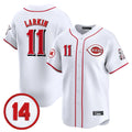 Davalo C.Reds #11 Barry Larkin Player White Vapor Premier Limited Home Stitched Jerseys