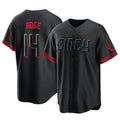 Davalo C.Reds #14 Pete Rose Player Black City Connect Home Game Stitched Jerseys