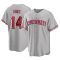 Davalo C.Reds #14 Pete Rose Player Gray Home Game Stitched Jerseys