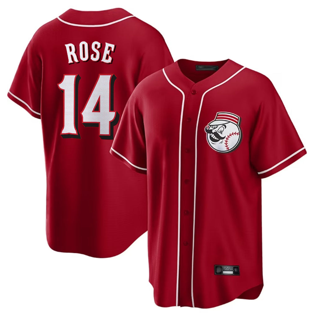 Davalo C.Reds #14 Pete Rose Player Red Home Game Stitched Jerseys