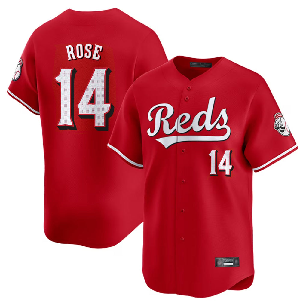 Davalo C.Reds #14 Pete Rose Player Red Home Limited Stitched Jerseys