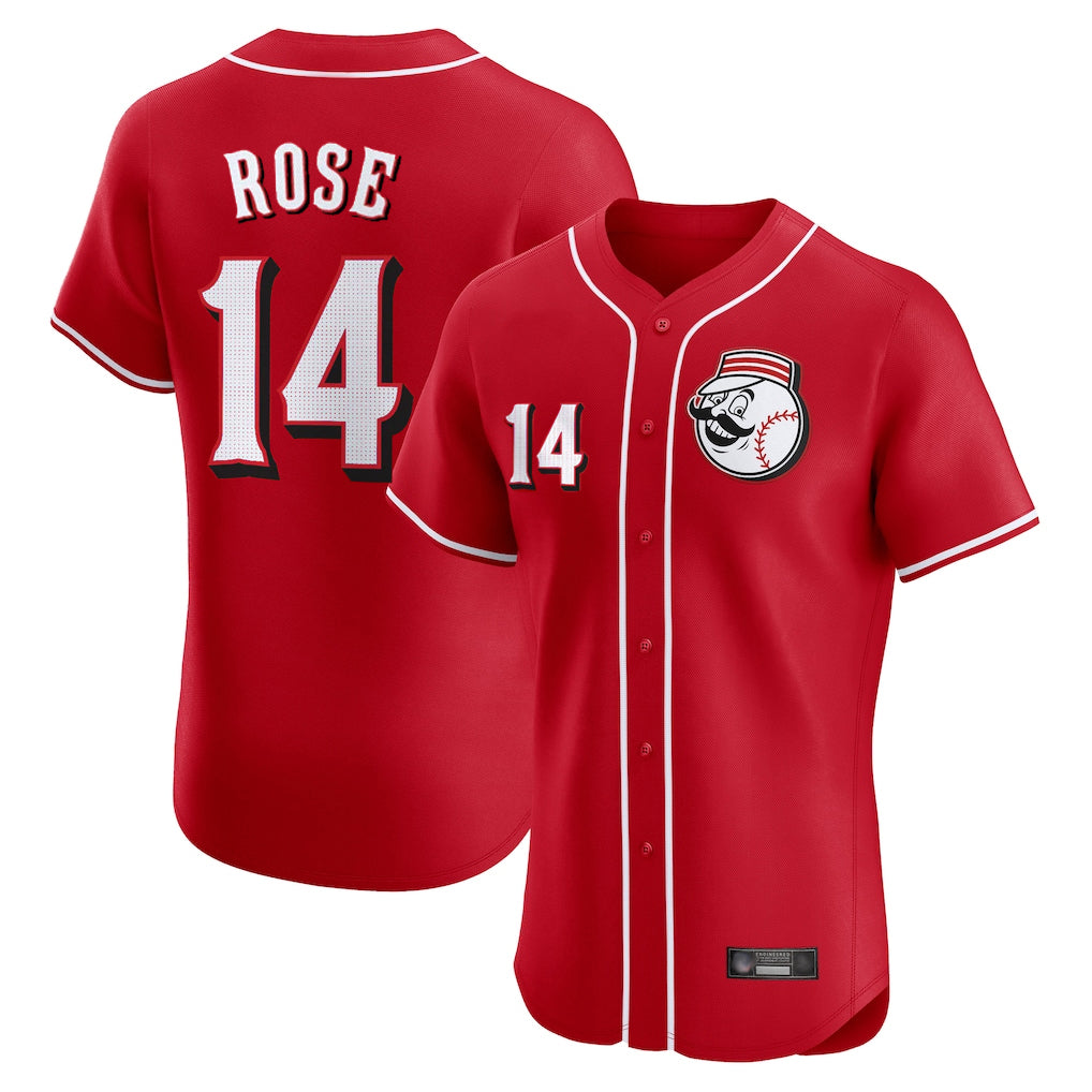 Davalo C.Reds #14 Pete Rose Player Red Limited Elite Home Game Stitched Jerseys