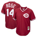 Davalo C.Reds #14 Pete Rose Player Red Throwback Cooperstown Collection Limited T-shirt Stitched Jerseys