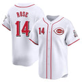 Davalo C.Reds #14 Pete Rose Player White Home Limited Stitched Jerseys