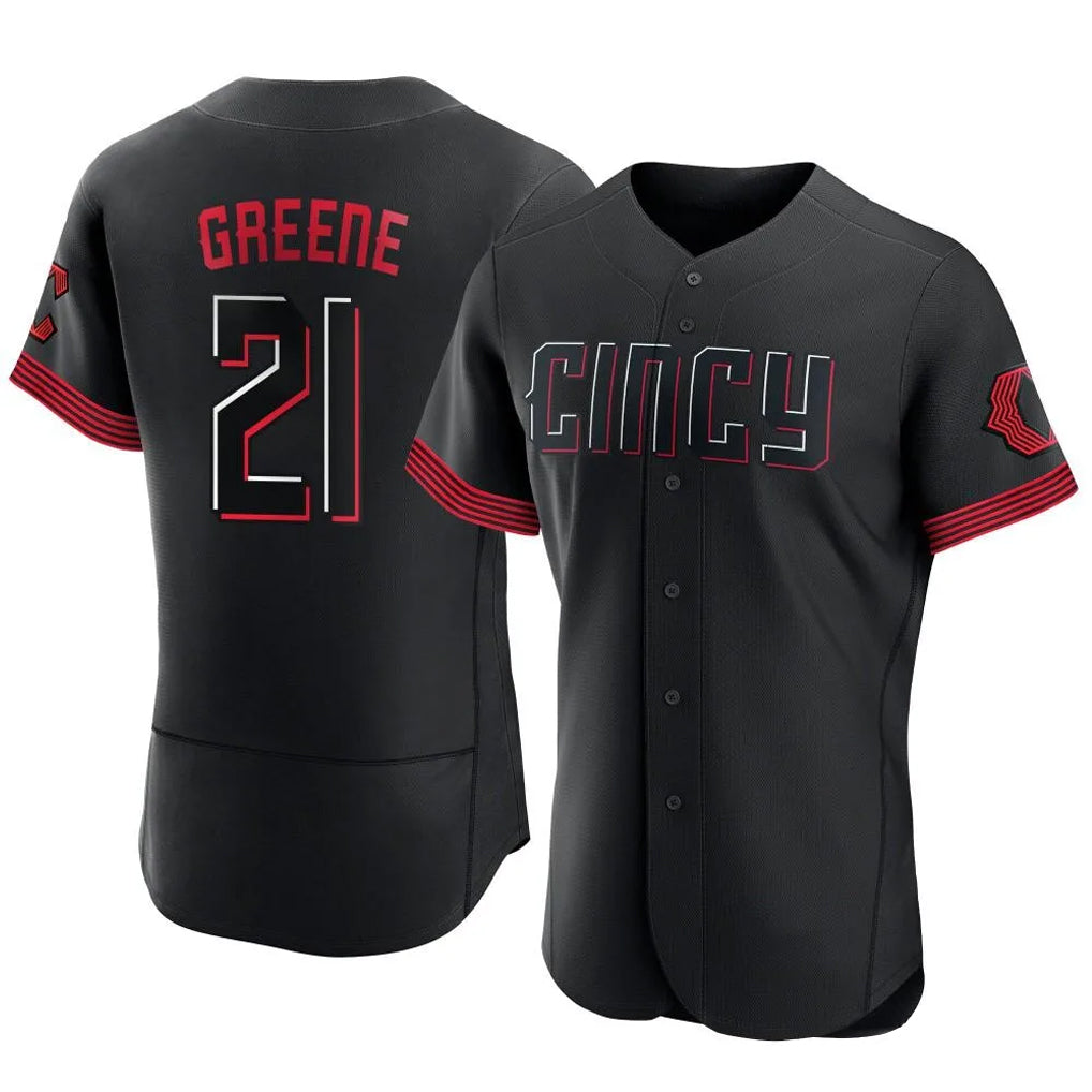 Davalo C.Reds #21 Hunter Greene Player Black City Connect Limited Elite Home Stitched Jerseys