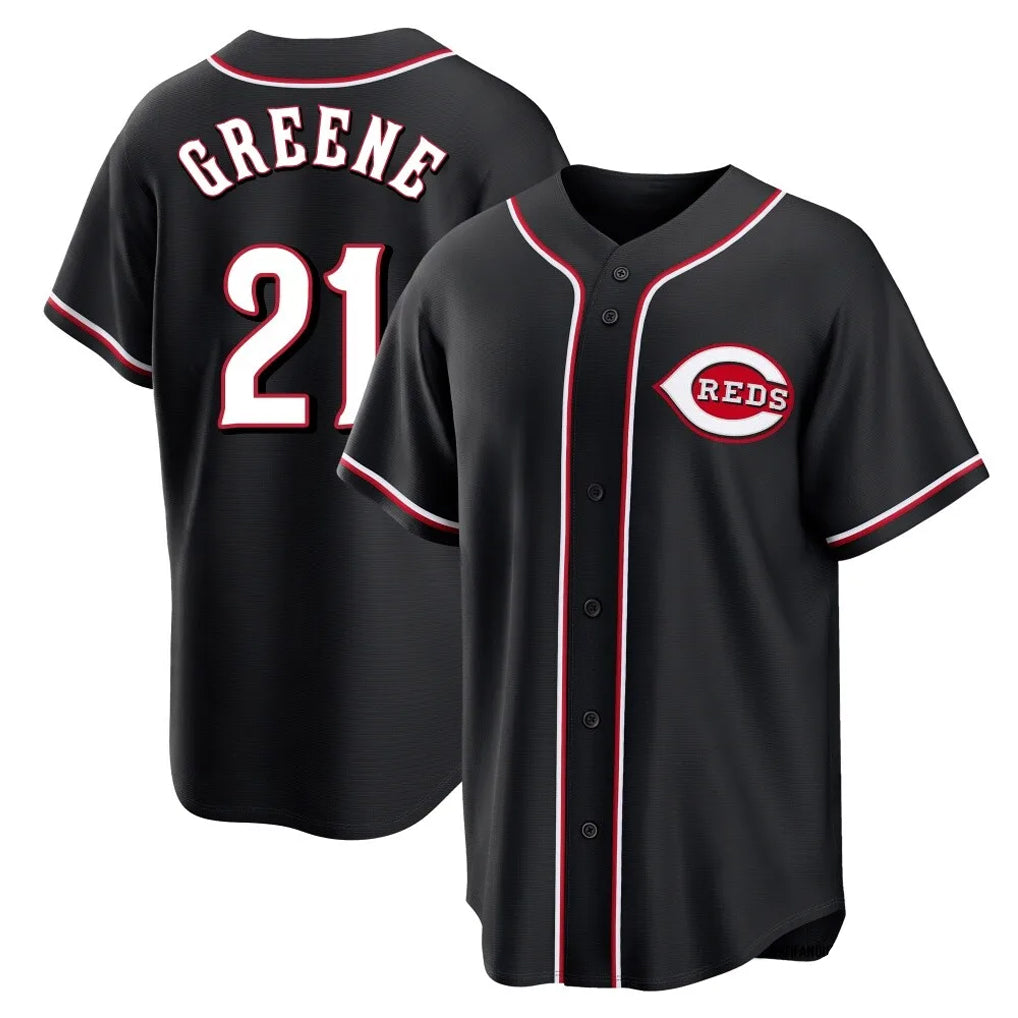 Davalo C.Reds #21 Hunter Greene Player Black Fashion Out Home Game Stitched Jerseys
