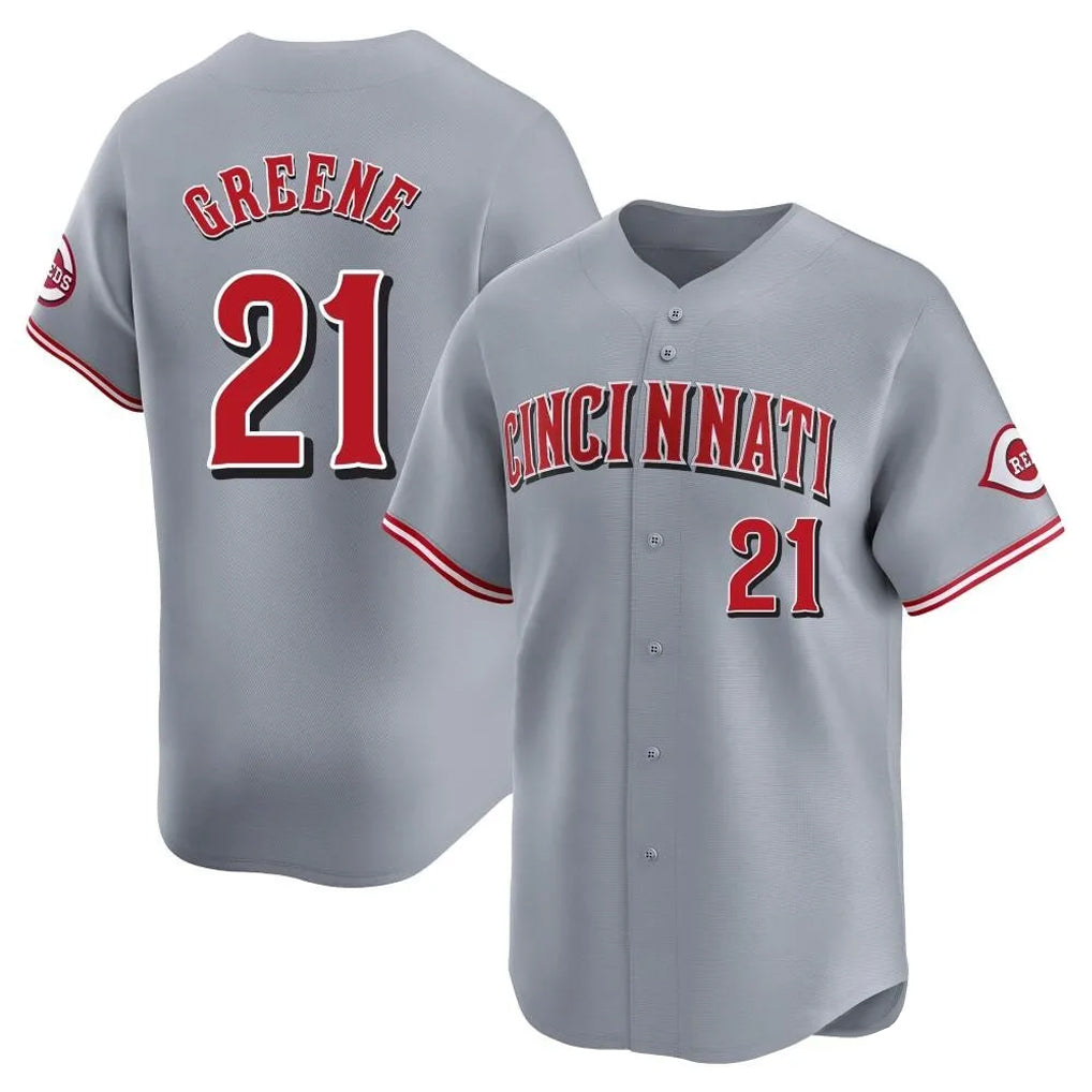 Davalo C.Reds #21 Hunter Greene Player Gray Home Limited Stitched Jerseys