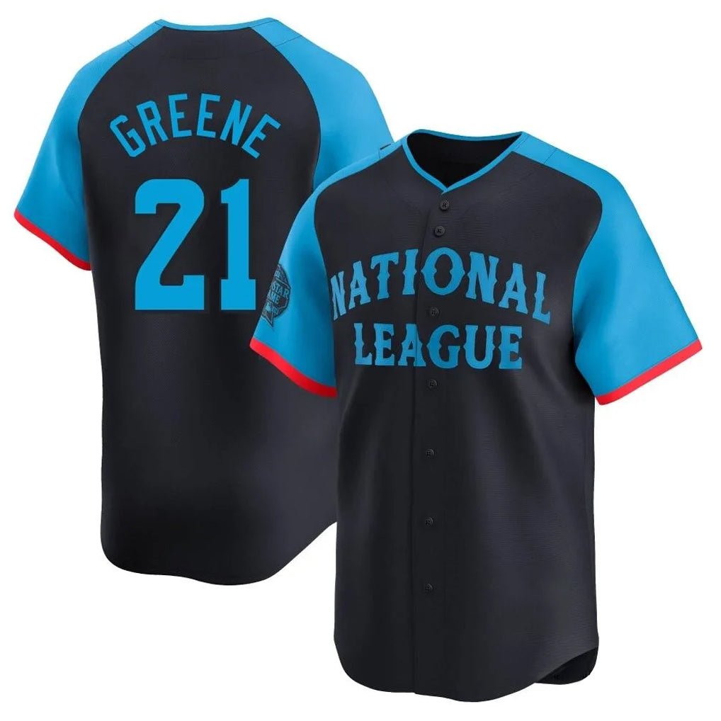 Davalo C.Reds #21 Hunter Greene Player Navy Limited National League All-Star Game Stitched Jerseys