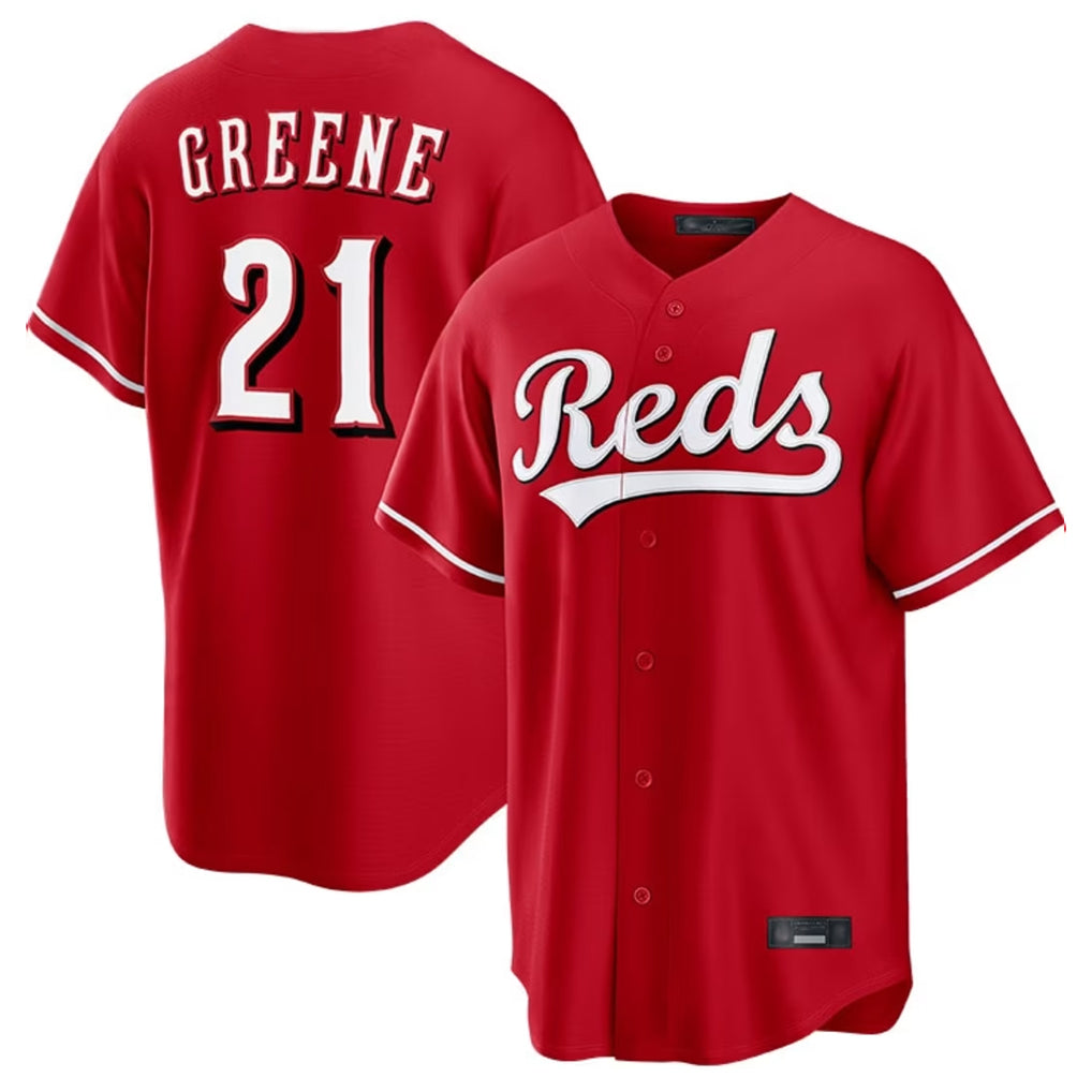 Davalo C.Reds #21 Hunter Greene Player Red Home Game Stitched Jerseys