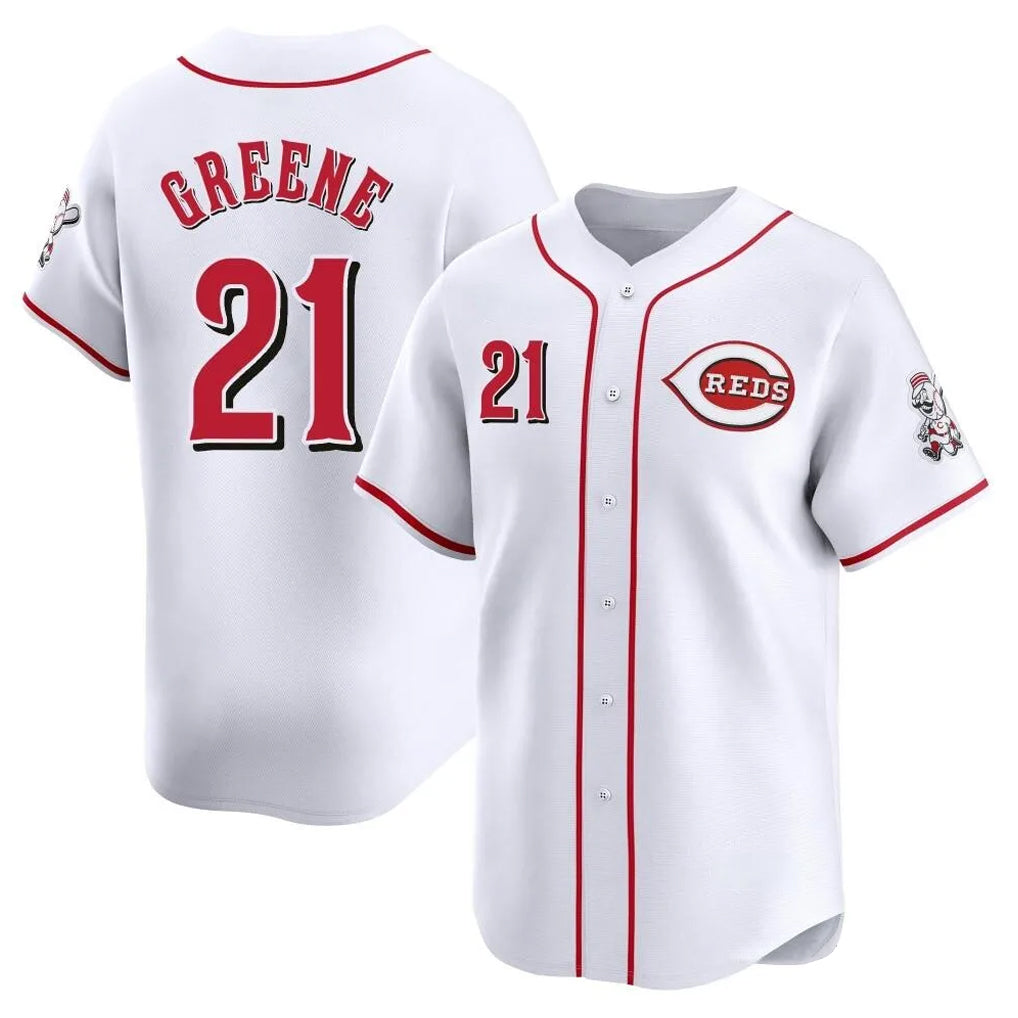 Davalo C.Reds #21 Hunter Greene Player White Home Limited Stitched Jerseys