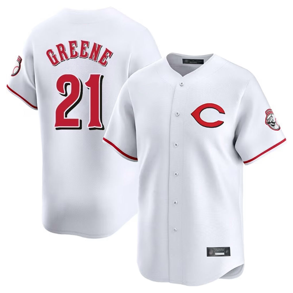 Davalo C.Reds #21 Hunter Greene Player White Limited Home Stitched Jerseys