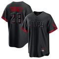 Davalo C.Reds #28 Eugenio Su¡§¡érez Player Black City Connect Home Game Stitched Jerseys