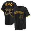 Davalo C.Reds #28 Eugenio Su¡§¡érez Player Black Snake Skin City Home Stitched Jerseys